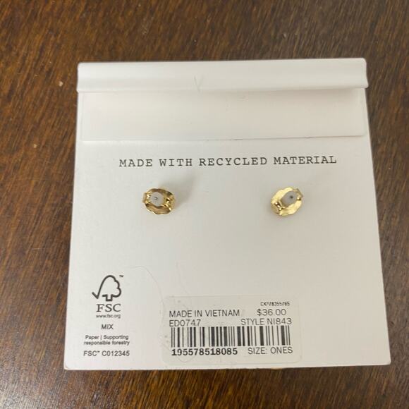 Madewell Vintage Gold Etched Stars Drop Earrings Atomic Starburst MCM NEW - Picture 5 of 6